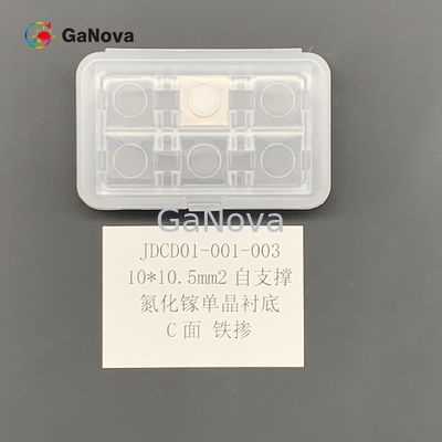 10*10.5mm2 C-Face Fe-Doped SI-Type Free-Standing GaN Single Crystal Substrate Macro Defect Density 0cm⁻² TTV ≤ 10 Μm Resistivity 10⁶ Ω·Cm RF Devices Wafer